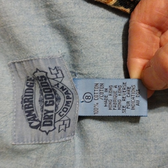 VTG Cambridge Dry Goods Denim Floral Vest Sz 8 Boho Country Western NWT 90's - Picture 8 of 11